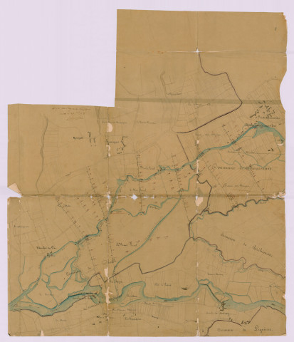 Extrait du plan général du 29 octobre 1851 avec le moulin de la Motte (29 octobre 1851)