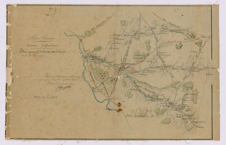 Plan général de la vallée de la Claise et de ses affluents (17 janvier 1854)