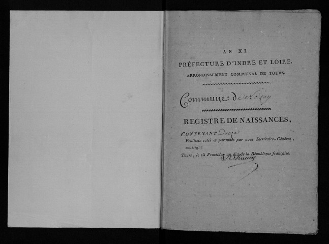 Naissances, mariages, décès, an XI-1817