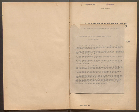Vélomoteurs, 1er décembre 1943 - 31 mars 1950 (HJ 1 à 1002)