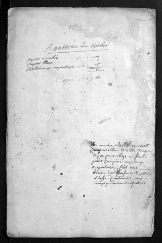 Collection du greffe. Baptêmes, mariages, sépultures, 1768