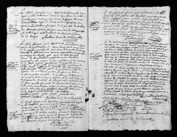 Collection du greffe. Baptêmes, mariages, sépultures,1777