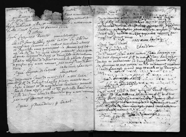 Collection communale. Baptêmes, mariages, sépultures, 1676-mars 1677