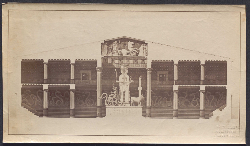 Terracine. Temple d'Anxur : photographie d'un dessin de Benjamin Chaussemiche.