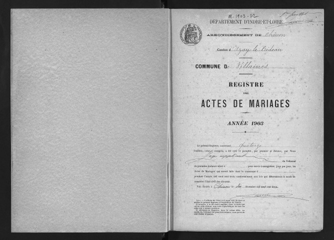 Mariages, 1903-1905