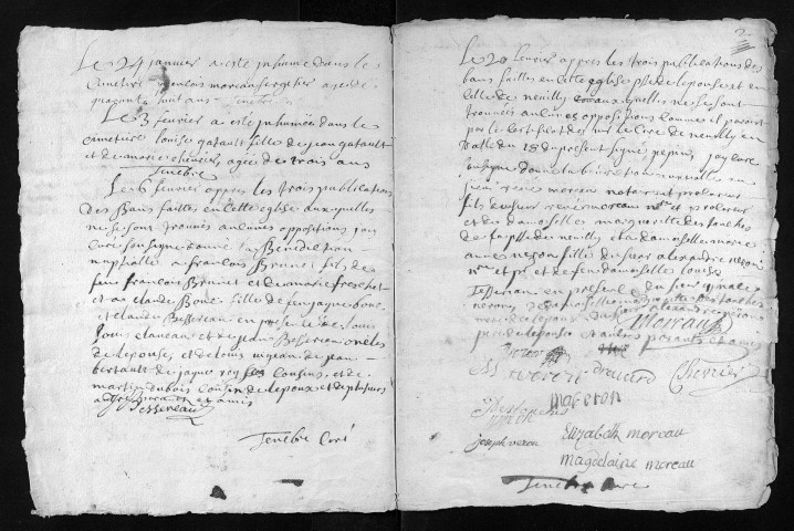 Collection du greffe. Baptêmes, mariages, sépultures, 1753-1754 - L'année 1752 est lacunaire dans cette collection