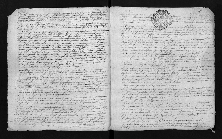 Collection du greffe. Baptêmes, mariages, sépultures, 1728 - L'année 1727 est lacunaire dans cette collection