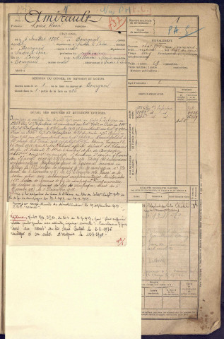 Classe 1916. Matricules n°1-168, 643-1000