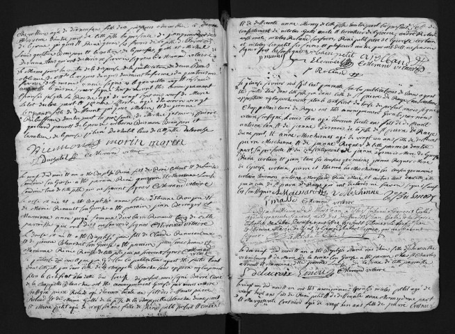 Collection du greffe. Baptêmes, mariages, sépultures, 1746-2 janvier 1747