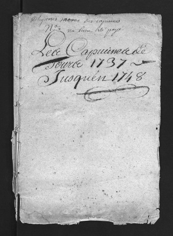 Collection du greffe. Vêtures, professions, sépultures, 1737-1785