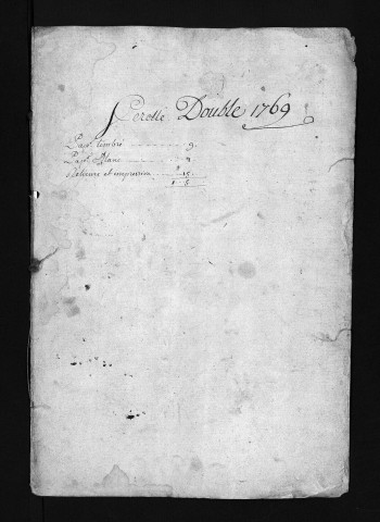 Collection du greffe. Baptêmes, mariages, sépultures, 1769