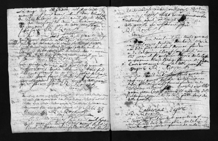 Collection du greffe. Baptêmes, mariages, sépultures, 1749-1750