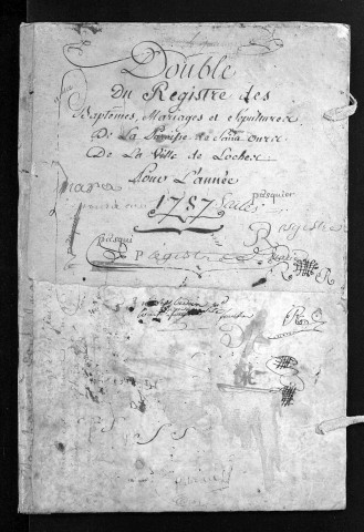 Collection du greffe. Baptêmes, mariages, sépultures, 1787