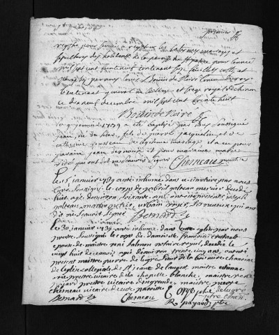 Baptêmes, mariages, sépultures, 1739-1740