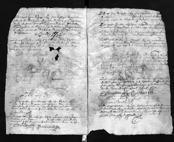 Collection communale. Baptêmes, mariages, sépultures, 1631-1668. Le registre n'est pas relié dans l'ordre chronologique