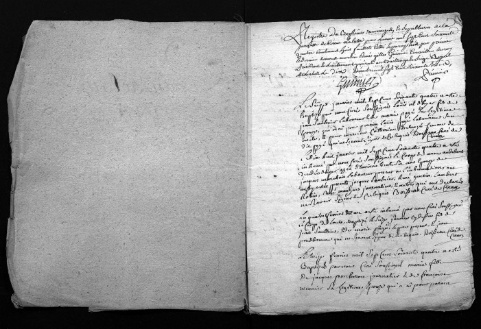 Collection du greffe. Baptêmes, mariages, sépultures, 1764