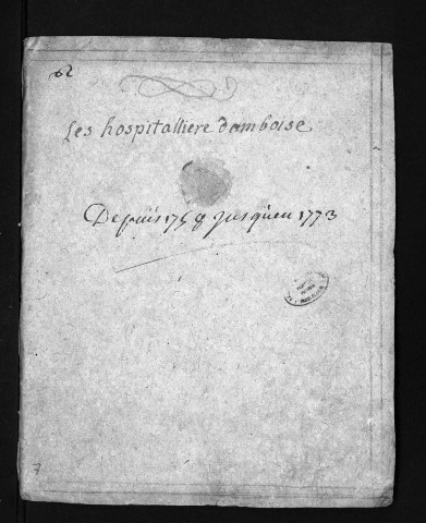 Collection du greffe. Sépultures, vêtures, noviciats, professions, 1758-21 juin 1773