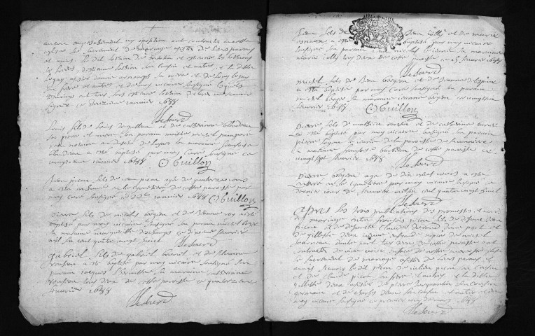 Collection du greffe. Baptêmes, mariages, sépultures, 1688-1690 - La période mars-décembre 1687 est lacunaire dans cette collection