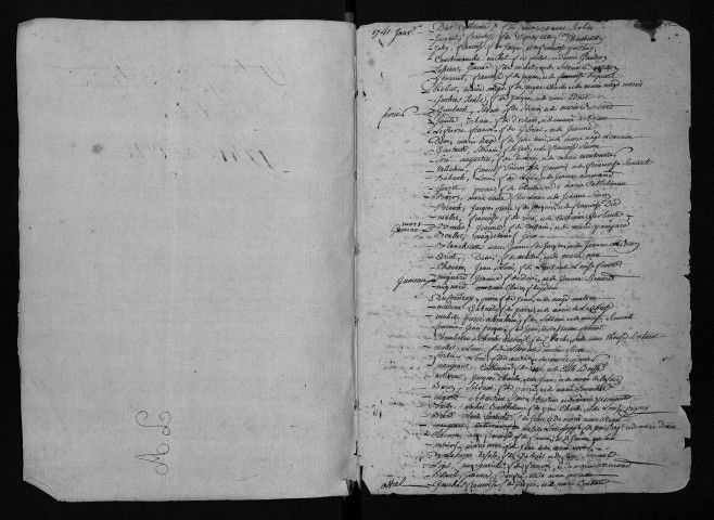 Collection communale. Table chronologique des baptêmes, 1741-1792