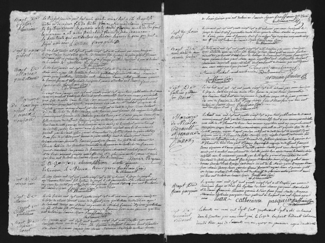Baptêmes, mariages, sépultures, 1787