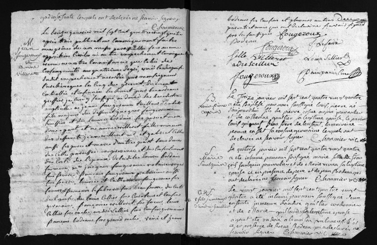 Collection du greffe. Baptêmes, mariages, sépultures, 1784