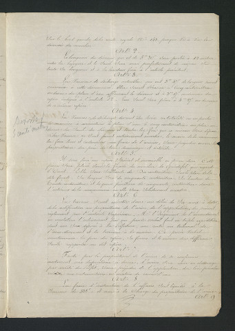 Arrêté préfectoral valant règlement d'eau (23 avril 1838)