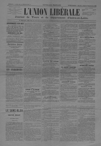 1885, uniquement le numéro du 17 septembre 1885