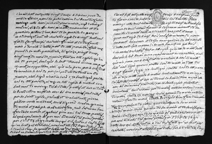 Collection du greffe. Baptêmes, mariages, sépultures, 1792