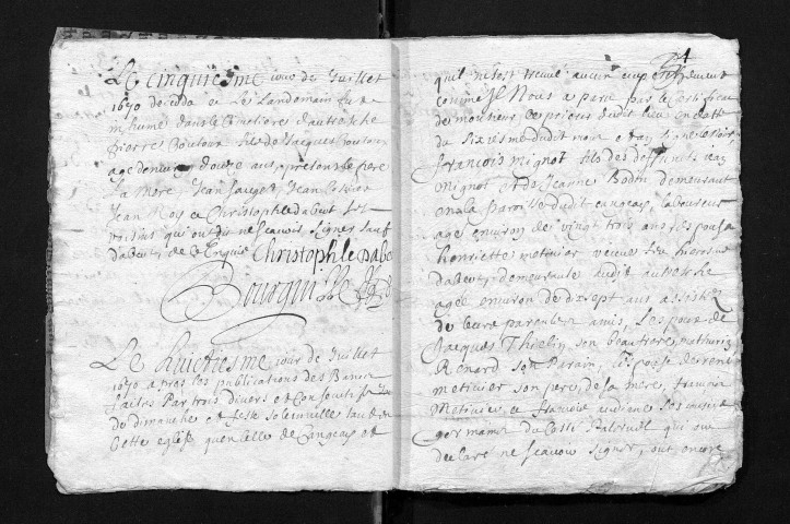 Collection communale. Baptêmes, mariages, sépultures, 15 juillet 1670-1671