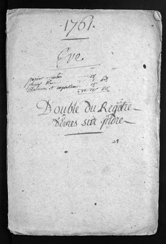 Collection du greffe. Baptêmes, mariages, sépultures, 1761