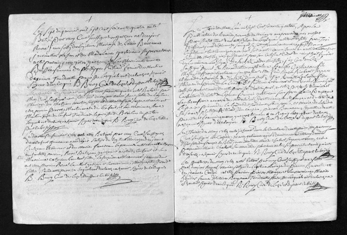 Collection du greffe. Baptêmes, mariages, sépultures, 1764