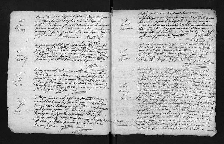 Collection du greffe. Baptêmes, mariages, sépultures, 1773