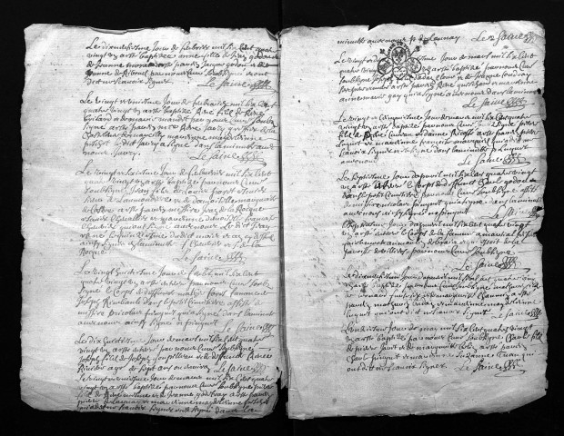Collection du greffe. Baptêmes, mariages, sépultures, 1681-1682