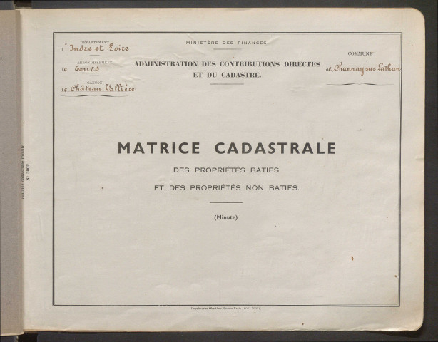 Table des comptes de la matrice. Comptes actifs personnes morales et A - F.