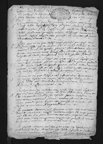 Collection du greffe. Baptêmes, mariages, sépultures, 1725