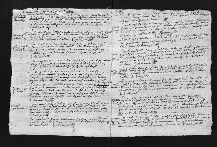 Baptêmes, mariages, sépultures, 1674 - Les années 1669-1673 sont lacunaires dans la collection du greffe