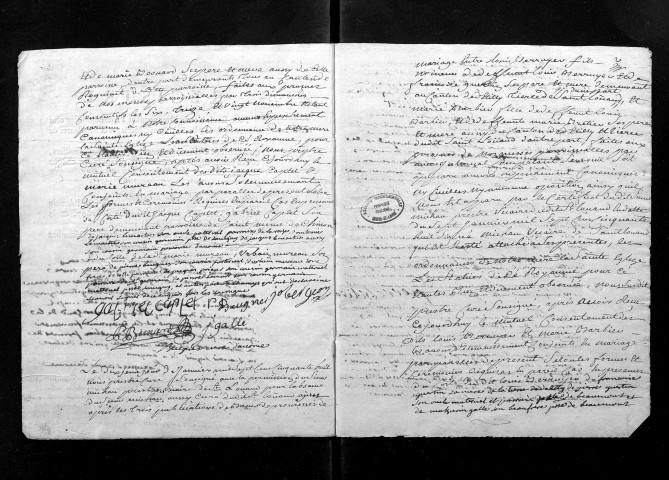 Collection du greffe. Baptêmes, mariages, sépultures, 1758