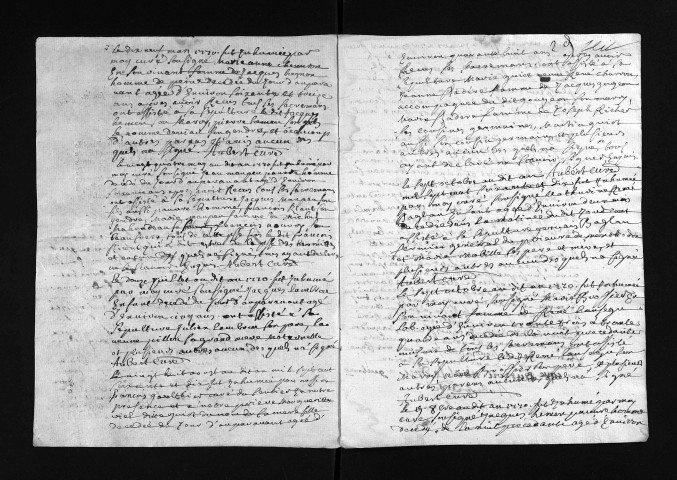 Collection du greffe. Sépultures, 1770