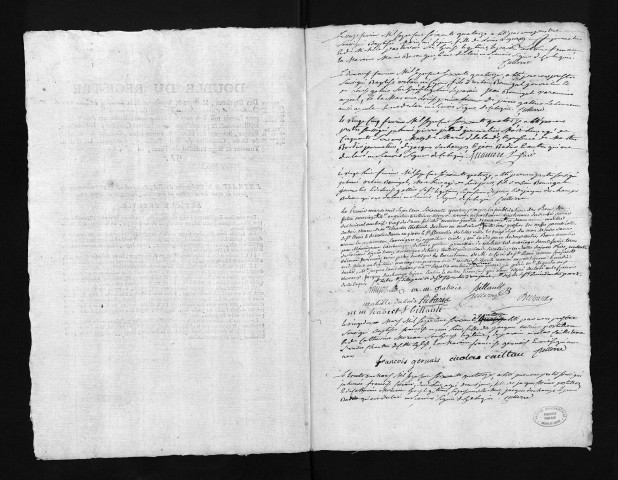 Collection du greffe. Baptêmes, mariages, sépultures, 11 février-29 décembre 1774