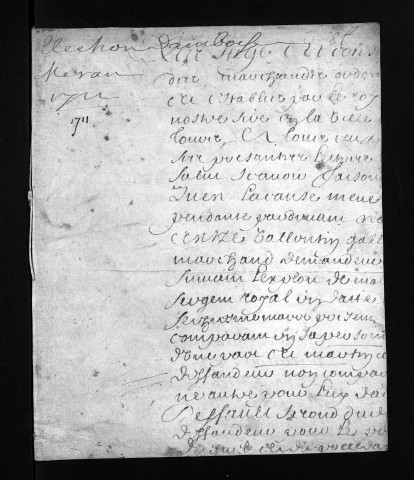 Collection du greffe. Baptêmes, mariages, sépultures, 1711 - L'année 1710 est lacunaire dans cette collection