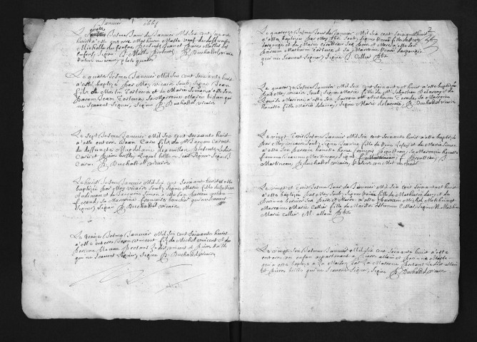 Collection du greffe. Baptêmes, mariages, sépultures, 1668-1669