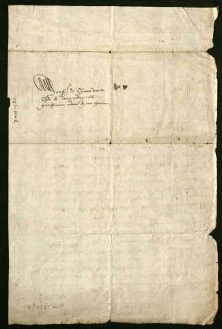 Lettre adressée par Henri III à M. de Champdenier, gentilhomme ordinaire de la Chambre du Roi, lui enjoignant de se joindre avec ses amis à l'armée du maréchal de Biron pour pacifier les pays de Poitou, Augoumois, Saintonge.