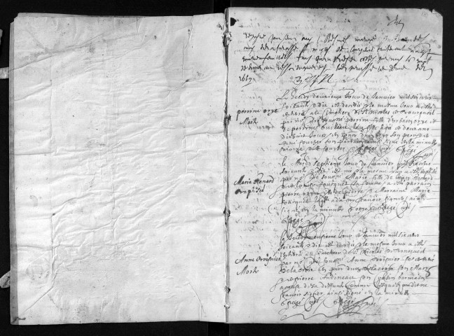 Baptêmes, mariages, sépultures, 1670