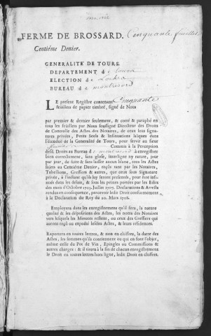 Centième denier (1 octobre 1730-29 août 1732) et insinuations suivant le tarif (28 novembre 1730-29 août 1732)