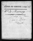 Collection du greffe. Baptêmes, mariages, sépultures, 1790-1791