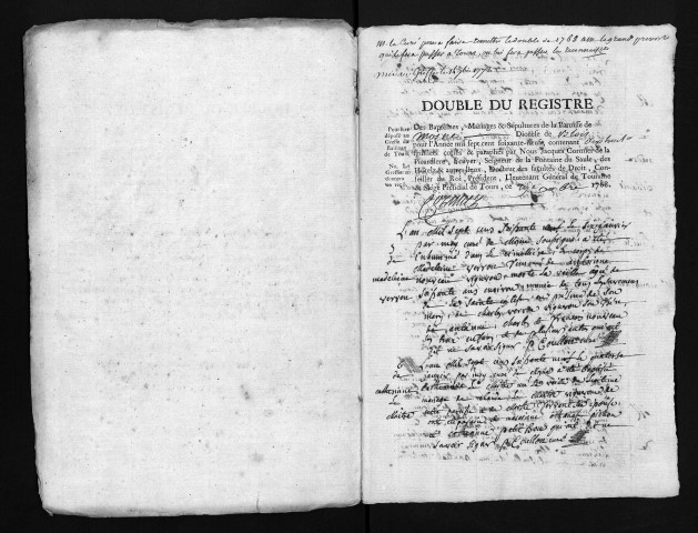 Collection du greffe. Baptêmes, mariages, sépultures, 1769-1770