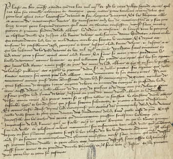 Supplique des religieux de Marmoutier au roi en 1481 (cote AD37 : H240)