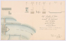Modifications au vannage du moulin des Fleuriaux : plan et profil (1857)