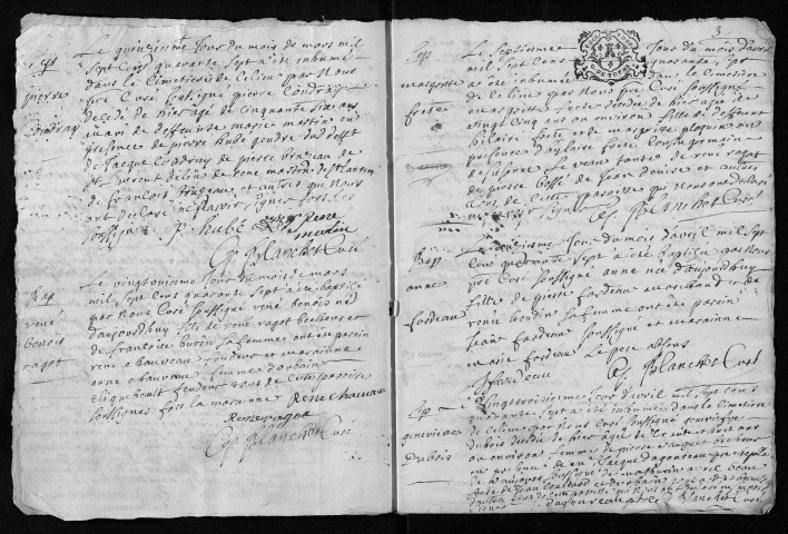 Baptêmes, mariages, sépultures. Décembre 1746-janvier 1749
