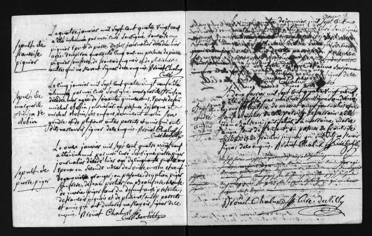 Baptêmes, mariages, sépultures, 1789